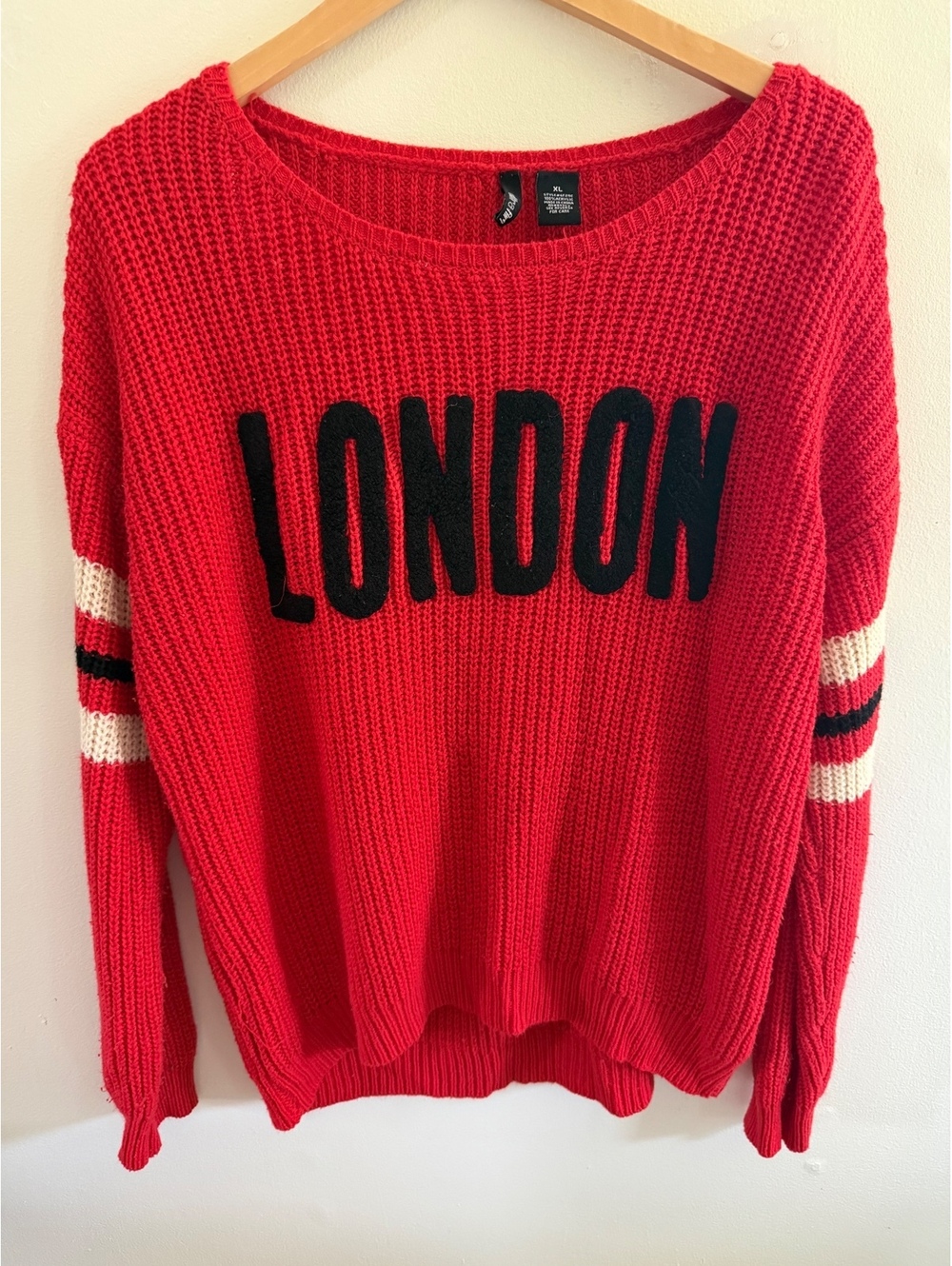 London Preppy Red Sweater Size XL